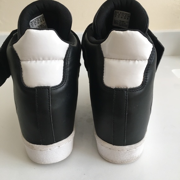 Adidas Superstar Up Strap Black White Hidden Wedge Sneaker Women’s 10 S81350 - Picture 7 of 11